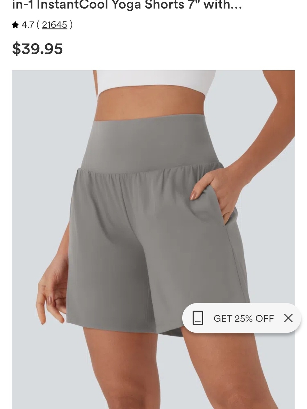 High-Waist Women's Gray Active Shorts